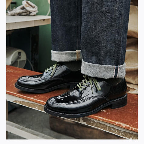 Men's Arrow Apron Derby, Polished Leather