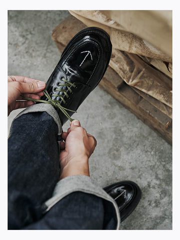 Men's Arrow Apron Derby, Polished Leather