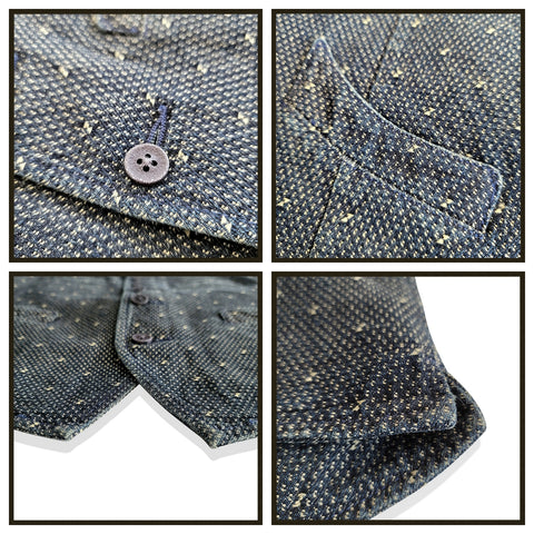 Gilet à revers crantés Sashiko pour homme