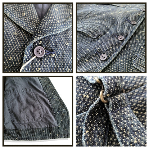 Gilet à revers crantés Sashiko pour homme