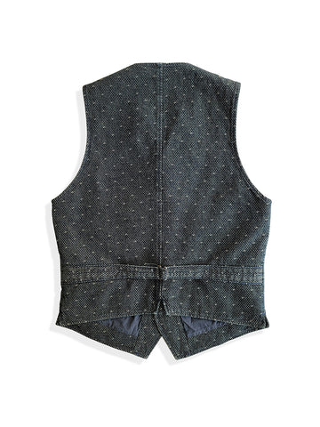 Gilet à revers crantés Sashiko pour homme