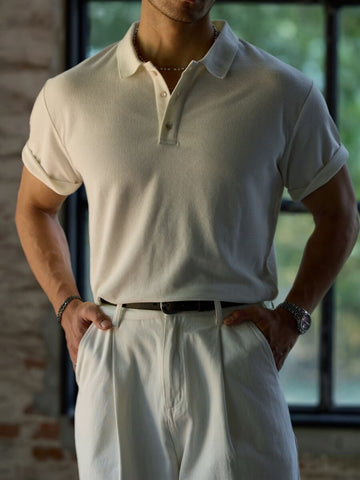 Men's Hazy Blue Polo Shirt, Short Sleeves