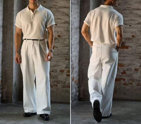 Men's Hazy Blue Polo Shirt, Short Sleeves