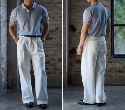 Men's Hazy Blue Polo Shirt, Short Sleeves