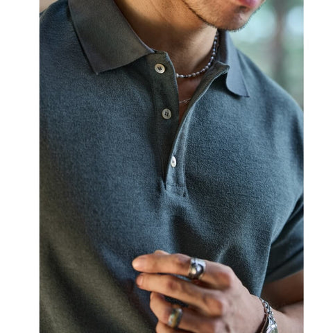 Men's Hazy Blue Polo Shirt, Short Sleeves