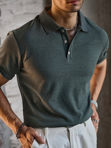 Men's Hazy Blue Polo Shirt, Short Sleeves