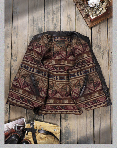 Men's Quilted Leather Down Vest