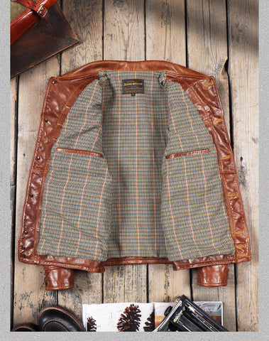 Men's Ranch Leather Jacket, Calfskin