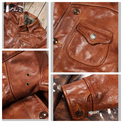 Men's Ranch Leather Jacket, Calfskin