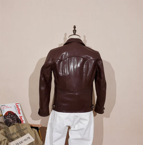 Men's Sports Leather Jacket, Tea Core Horsehide