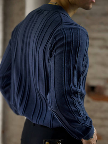 メンズ リブ ジップ プラケット ポロシャツ