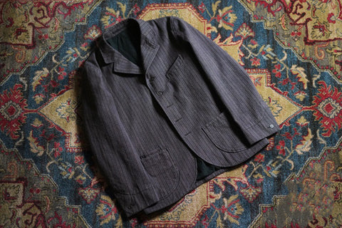 メンズ ストライプ ソルトペッパー フレンチサックスーツ