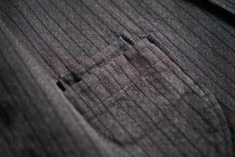 メンズ ストライプ ソルトペッパー フレンチサックスーツ