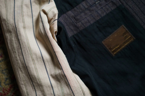 メンズ ストライプ ソルトペッパー フレンチサックスーツ