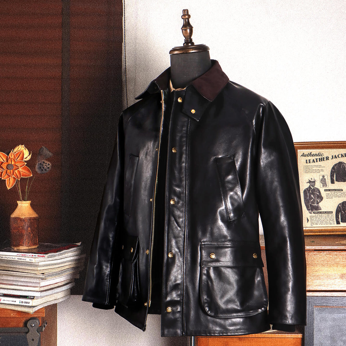 Men's Safari Leather Jacket, Horsehide