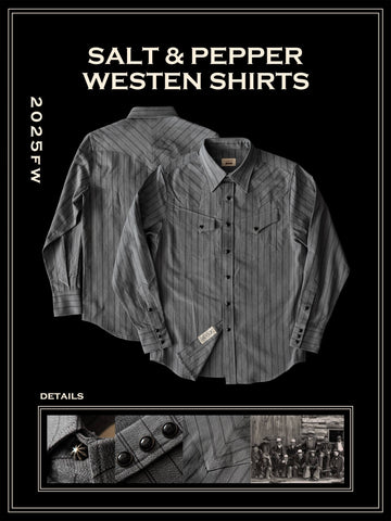 Men's Gray Salt Pepper Western Shirt