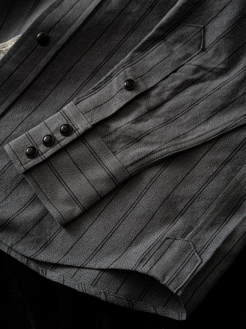 Men's Gray Salt Pepper Western Shirt