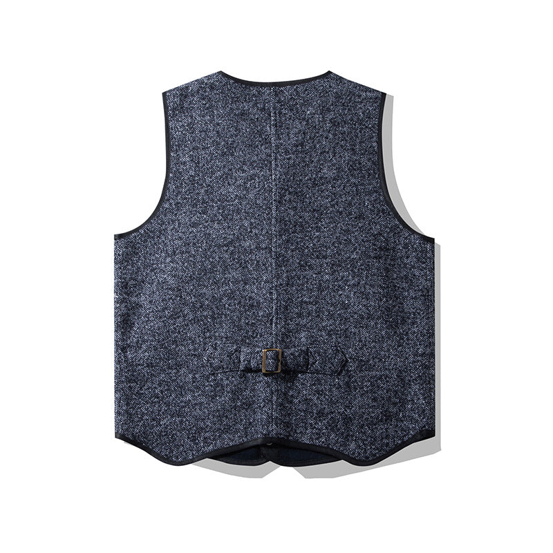 Men's Tweed V-neck Vest