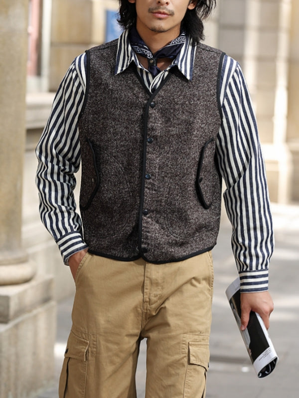 Men's Tweed V-neck Vest