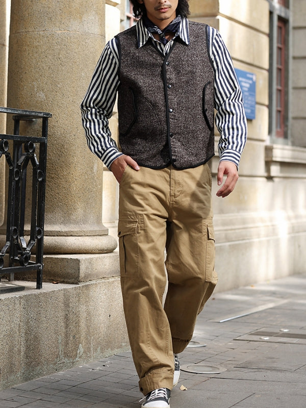 Men's Tweed V-neck Vest