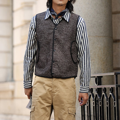 Men's Tweed V-neck Vest