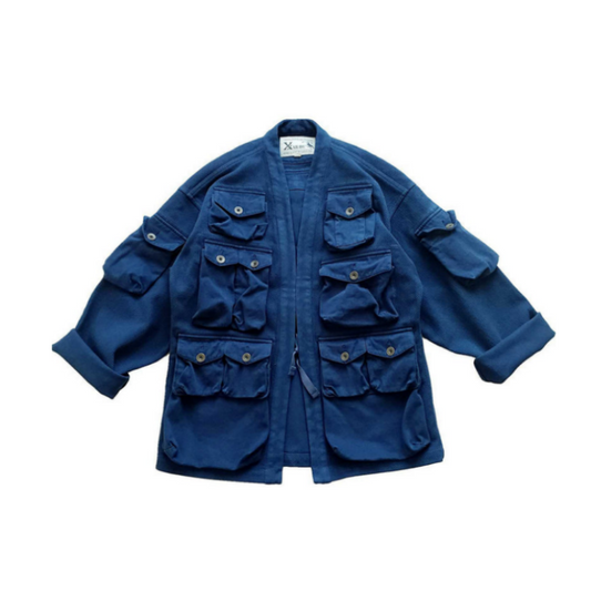 Men's Kimono Jacket Multi-pockets Indigo