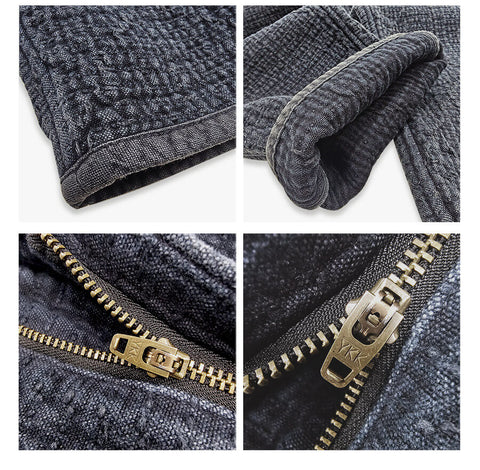 Men’s Sashiko Kendo Pants, Charcoal Black
