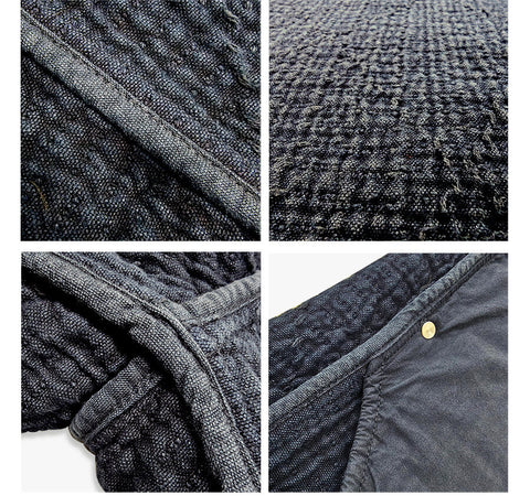 Men’s Sashiko Kendo Pants, Charcoal Black