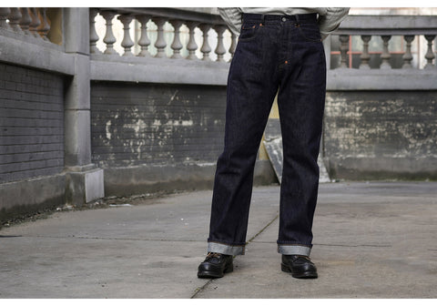 Men's Selvedge Denim Bootcut Jeans, Indigo Dyed