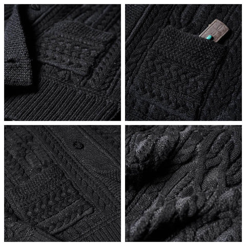 Men's Shawl Collar Aran Cardigan