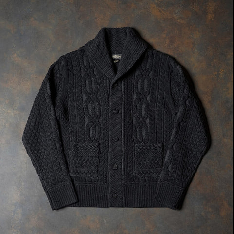 Men's Shawl Collar Aran Cardigan