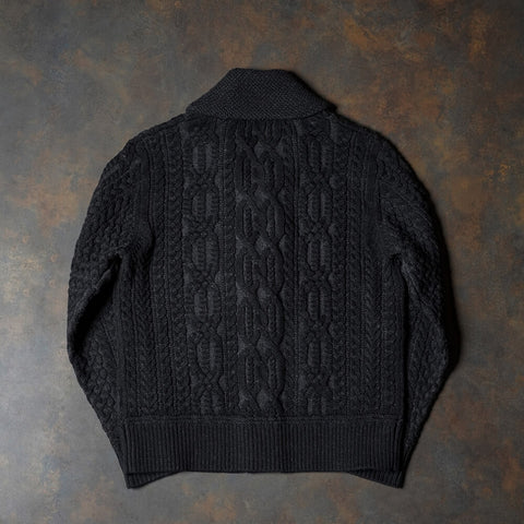 Men's Shawl Collar Aran Cardigan