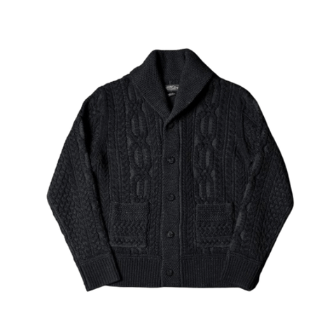 Men's Shawl Collar Aran Cardigan