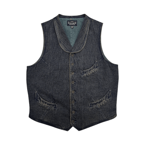 Men's Shawl Collar Sashiko Vest