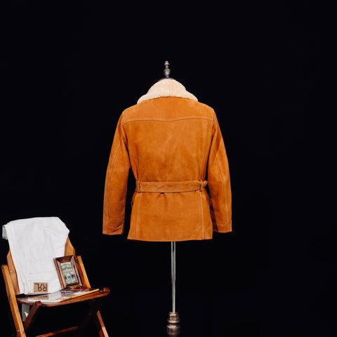 Men's Shearling Collar Ranch Coat, Cowhide