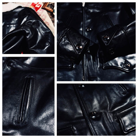 Men's Shearling Collar Ranch Coat, Cowhide