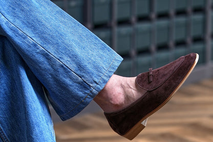 Men's Suede Sheepskin Tassel Loafers