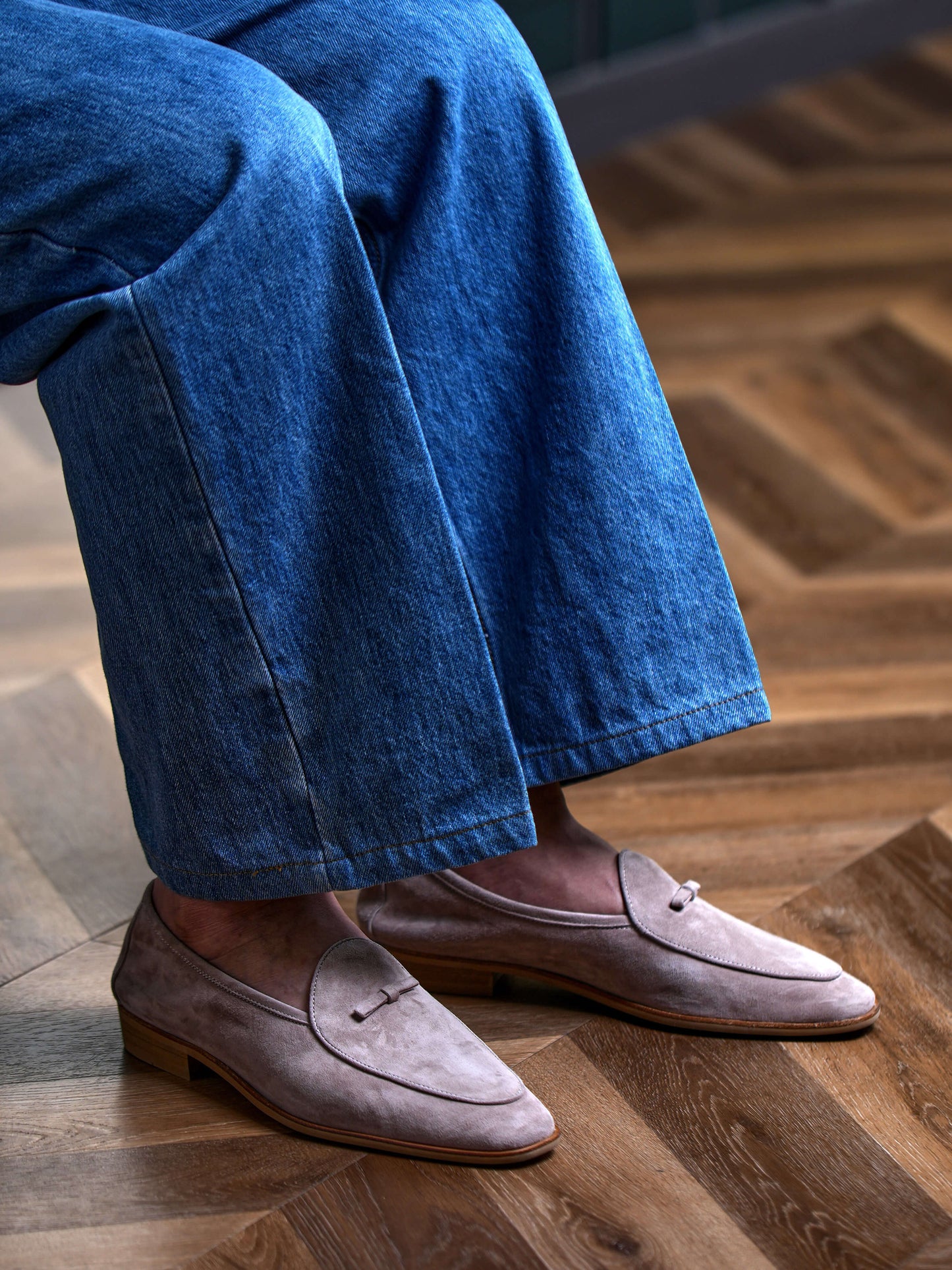 Men's Suede Sheepskin Tassel Loafers