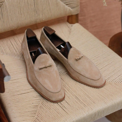 Men's Suede Sheepskin Tassel Loafers