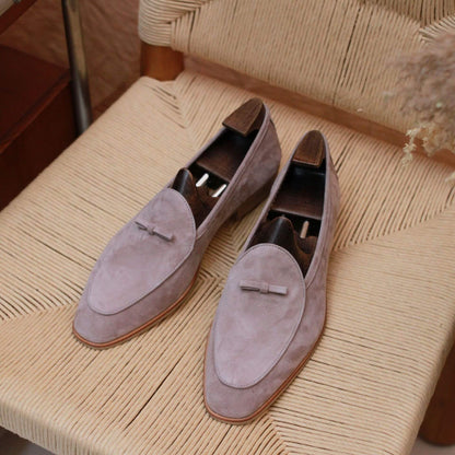 Men's Suede Sheepskin Tassel Loafers