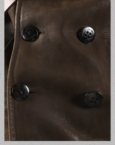 Men's Short 740N Leather Pea Coat