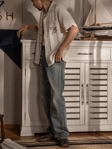 Men's Short Sleeve Linen Aloha Shirt
