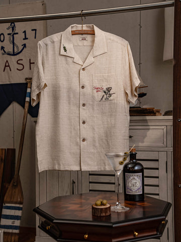 Men's Short Sleeve Linen Aloha Shirt