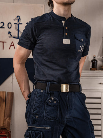 Men's Short Sleeve Nautical Henley Shirt