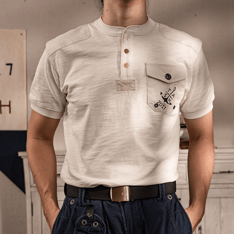 Men's Short Sleeve Nautical Henley Shirt