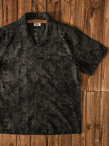 Men's Black Tiger Jacquard Aloha Shirt
