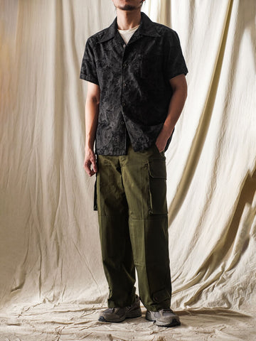 Men's Black Tiger Jacquard Aloha Shirt