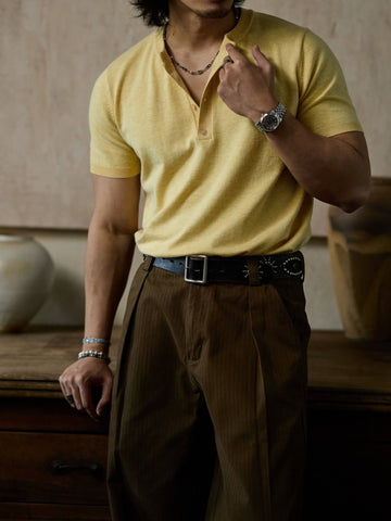 Chemise Henley à manches courtes