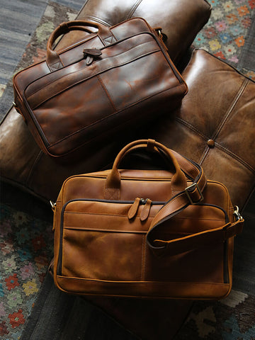 Men's Shoulder Bag, Crazy Horse Leather