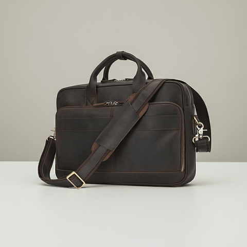 Men's Shoulder Bag, Crazy Horse Leather